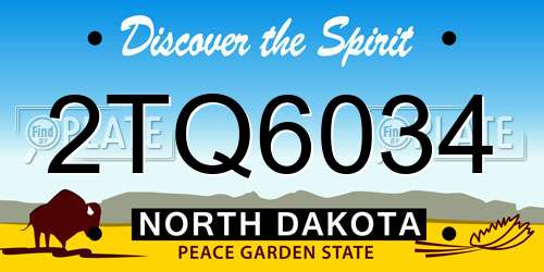2TQ6034 North Dakota License Plate