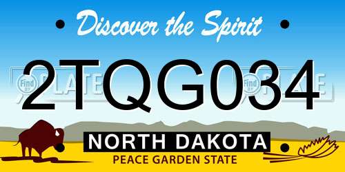 2TQG034 North Dakota License Plate