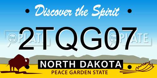 2TQG07 North Dakota License Plate