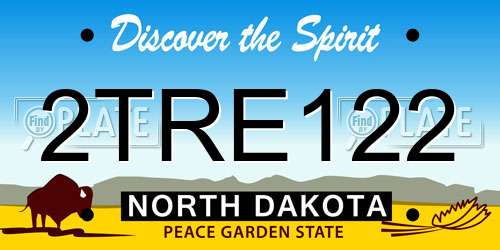 2TRE122 North Dakota License Plate