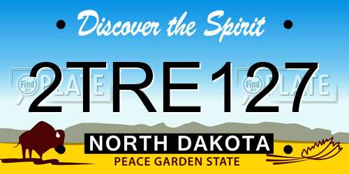 2TRE127 North Dakota License Plate