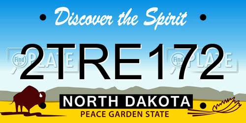 2TRE172 North Dakota License Plate