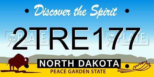 2TRE177 North Dakota License Plate