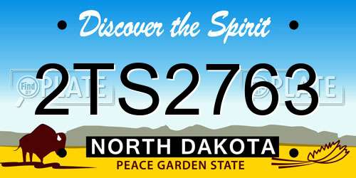 2TS2763 North Dakota License Plate