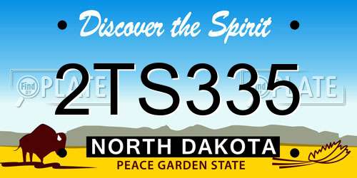 2TS335 North Dakota License Plate
