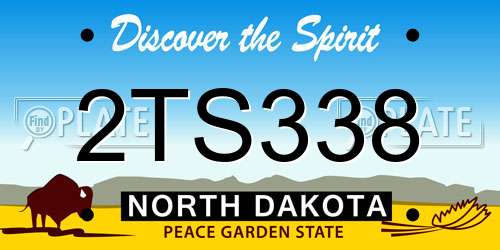2TS338 North Dakota License Plate