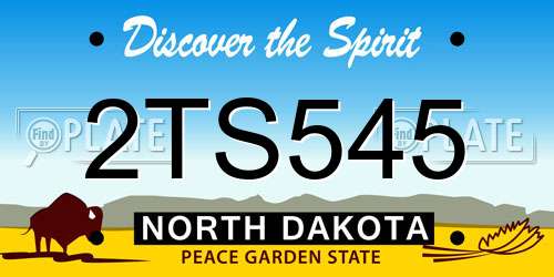 2TS545 North Dakota License Plate