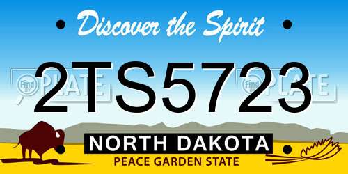 2TS5723 North Dakota License Plate