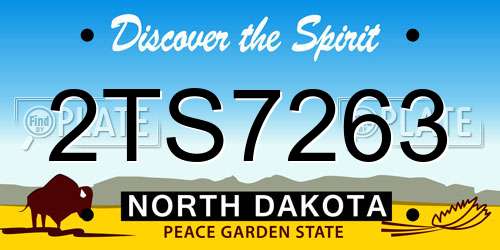 2TS7263 North Dakota License Plate
