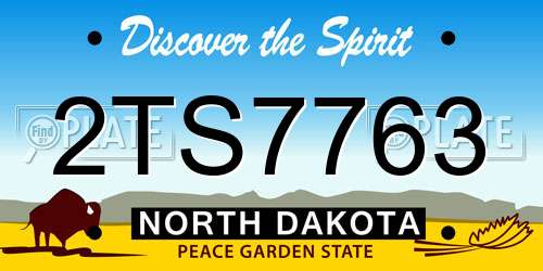 2TS7763 North Dakota License Plate