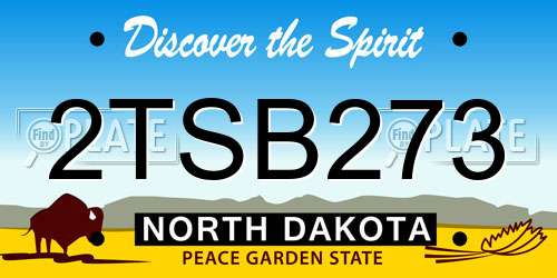 2TSB273 North Dakota License Plate