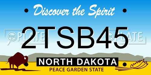 2TSB45 North Dakota License Plate