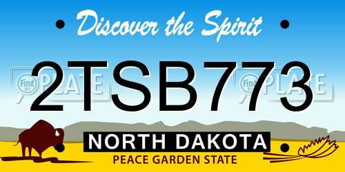 2TSB773 North Dakota License Plate