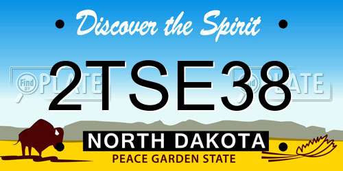 2TSE38 North Dakota License Plate