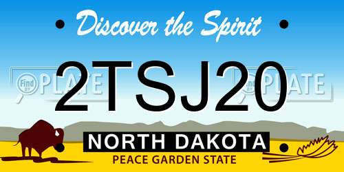 2TSJ20 North Dakota License Plate