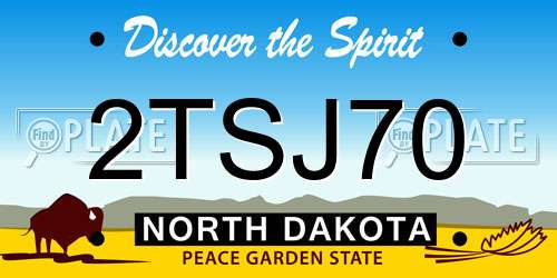 2TSJ70 North Dakota License Plate