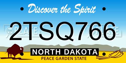2TSQ766 North Dakota License Plate