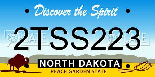 2TSS223 North Dakota License Plate