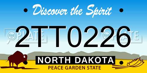 2TT0226 North Dakota License Plate