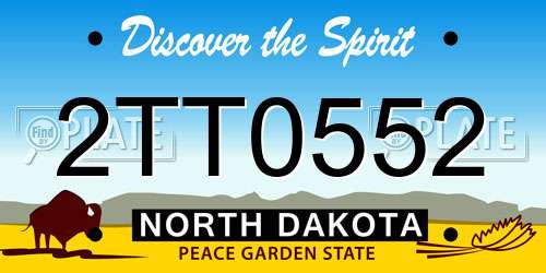 2TT0552 North Dakota License Plate