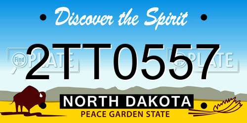 2TT0557 North Dakota License Plate