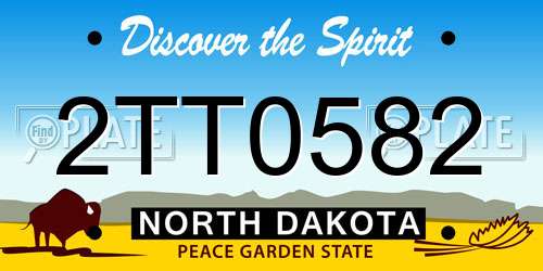 2TT0582 North Dakota License Plate
