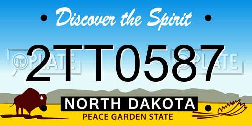 2TT0587 North Dakota License Plate