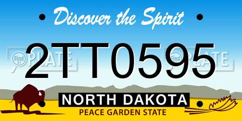 2TT0595 North Dakota License Plate