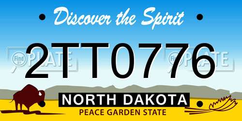 2TT0776 North Dakota License Plate