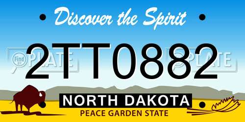 2TT0882 North Dakota License Plate