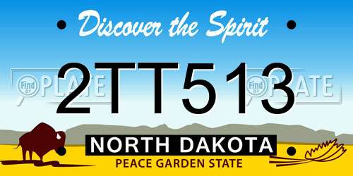 2TT513 North Dakota License Plate