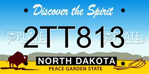 2TT813 North Dakota License Plate