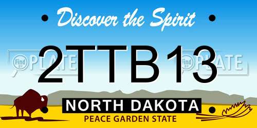 2TTB13 North Dakota License Plate