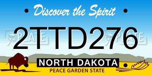 2TTD276 North Dakota License Plate