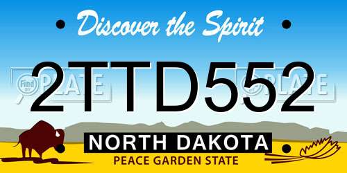 2TTD552 North Dakota License Plate