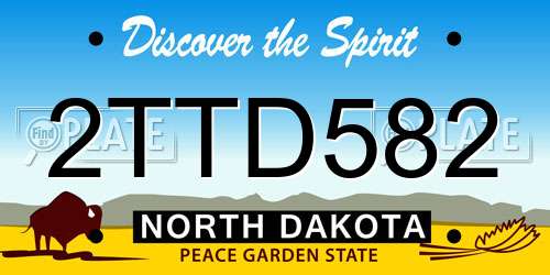 2TTD582 North Dakota License Plate