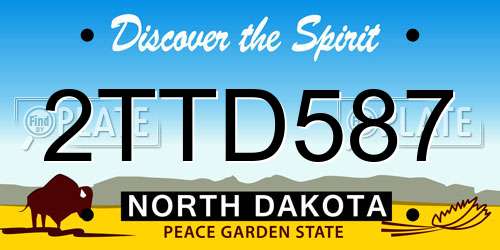 2TTD587 North Dakota License Plate