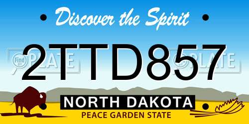 2TTD857 North Dakota License Plate