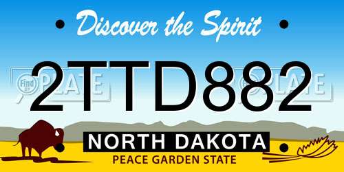 2TTD882 North Dakota License Plate