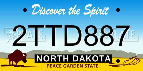 2TTD887 North Dakota License Plate