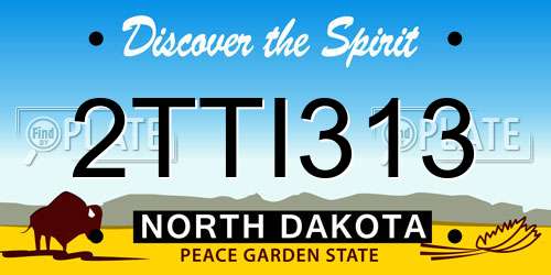 2TTI313 North Dakota License Plate