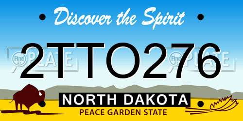 2TTO276 North Dakota License Plate