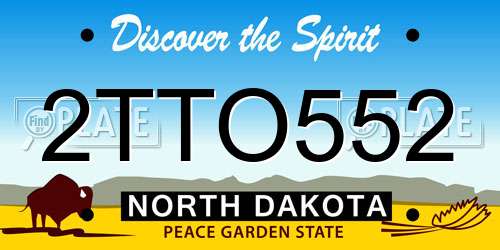 2TTO552 North Dakota License Plate