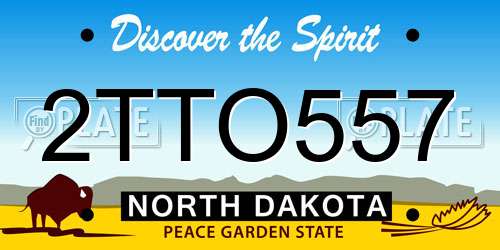 2TTO557 North Dakota License Plate