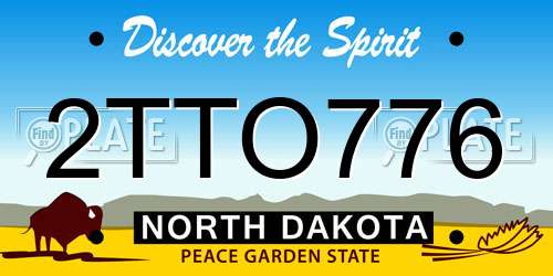 2TTO776 North Dakota License Plate