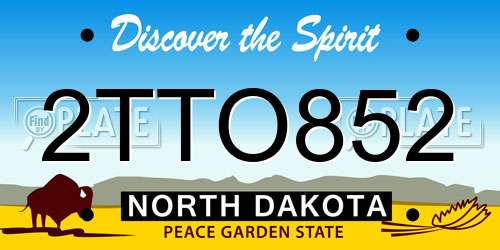 2TTO852 North Dakota License Plate