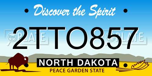 2TTO857 North Dakota License Plate
