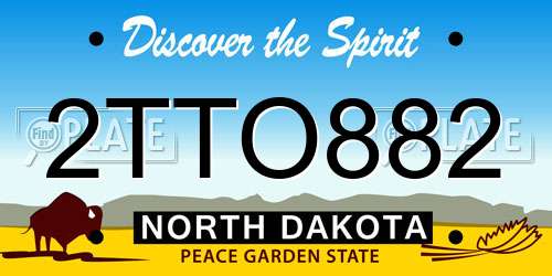 2TTO882 North Dakota License Plate