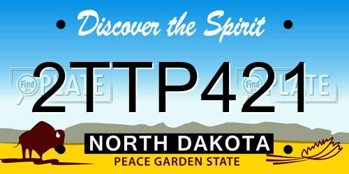2TTP421 North Dakota License Plate