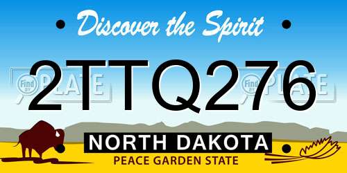 2TTQ276 North Dakota License Plate